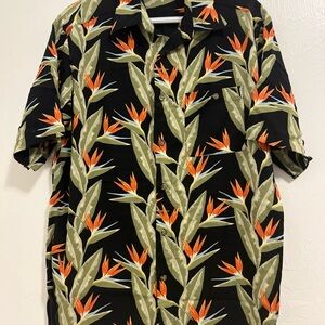 Puritan Black and Orange Tropical Men's Shirt
